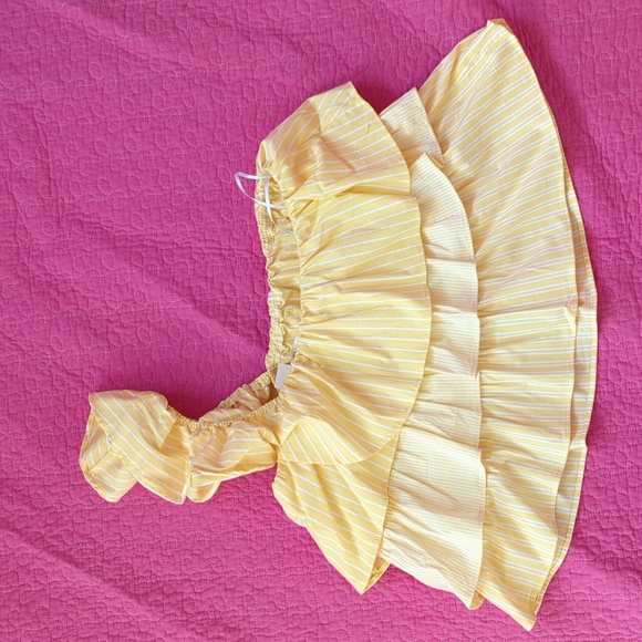 NWT Large Maeve by Anthropology Lemon Yellow Crop Top - Picture 3 of 4